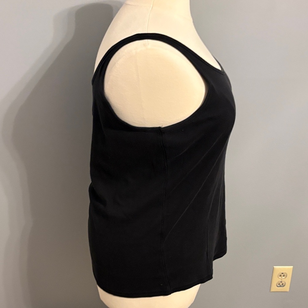 Lane Bryant Black robbed Scoop Neck Tank Top - Picture 4 of 5